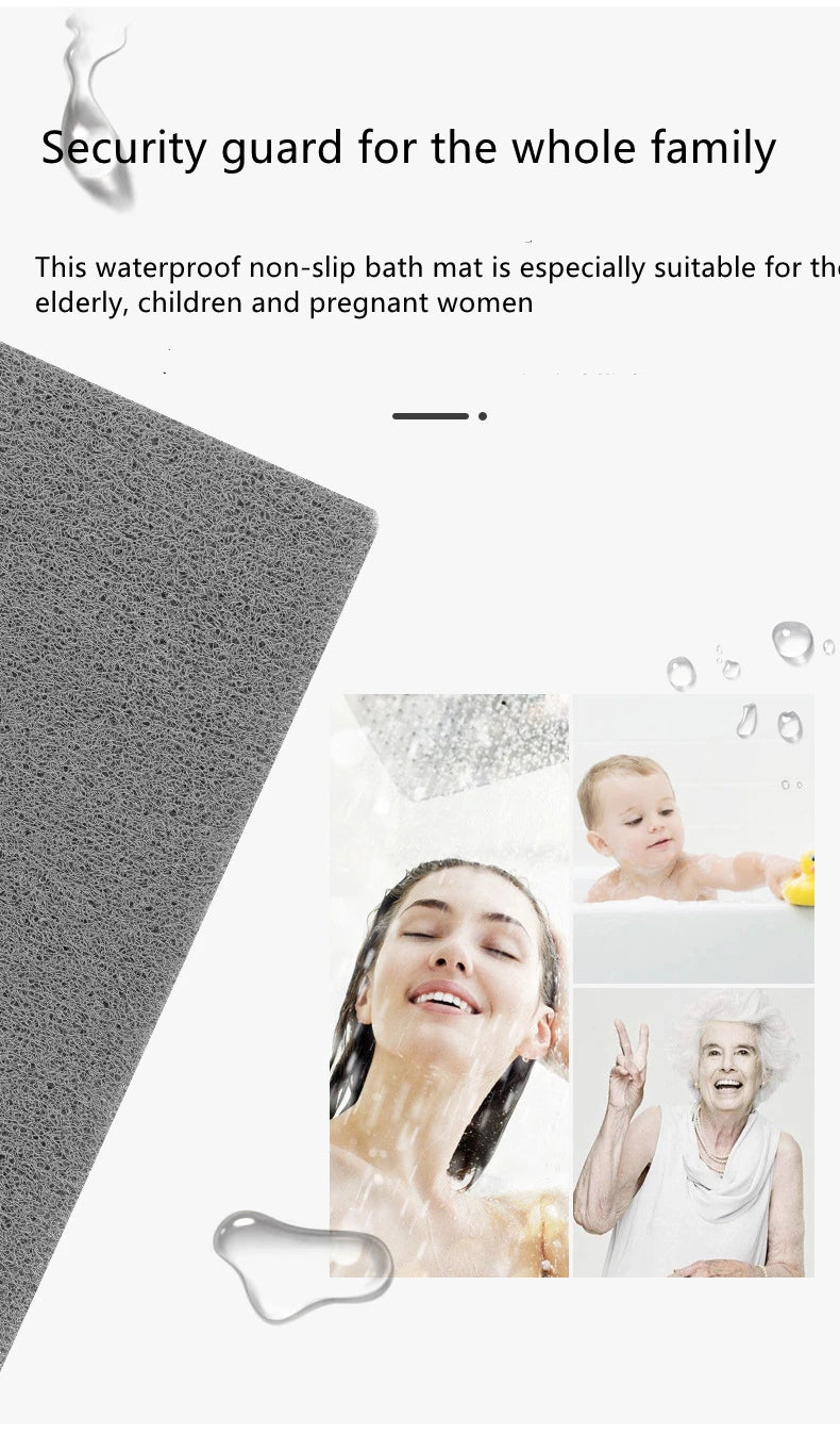 Bathroom Anti-slip Mat Mildew Proof Waterproof Shower Mat Soft Massage Home Bath Drainage PVC Washable Quick Drying Floor Rug