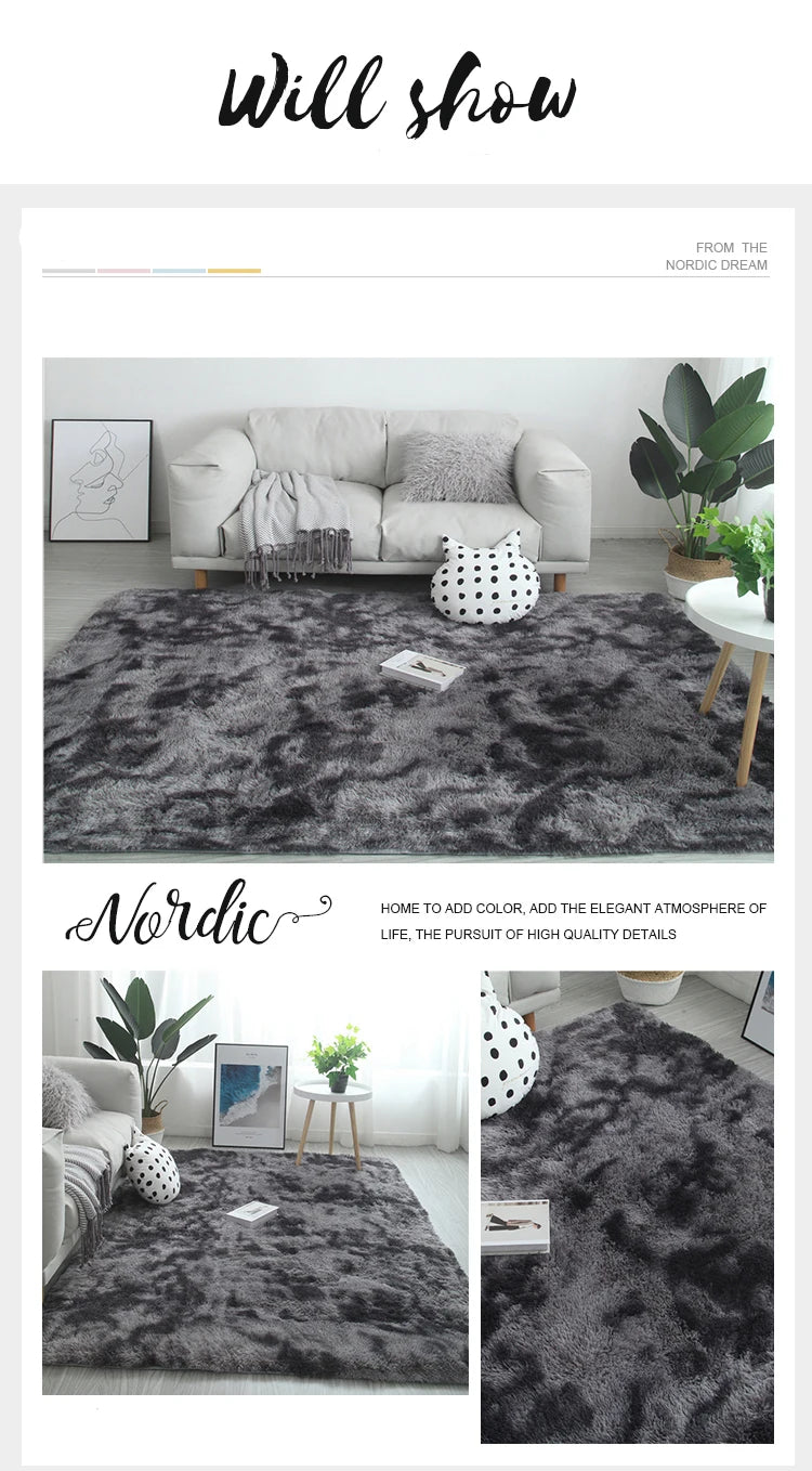 Plush carpet living room Decoration Children bedroom carpet Fluffy Mat for hallway Non-slip Hair Rugs Bedside designs room Mat