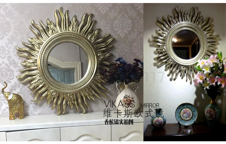 Sun Apollo Art Wall Mirror Decorative Bathroom Accessory Unique Champion Designs Reflective Art Piece Elegant Wall Decor