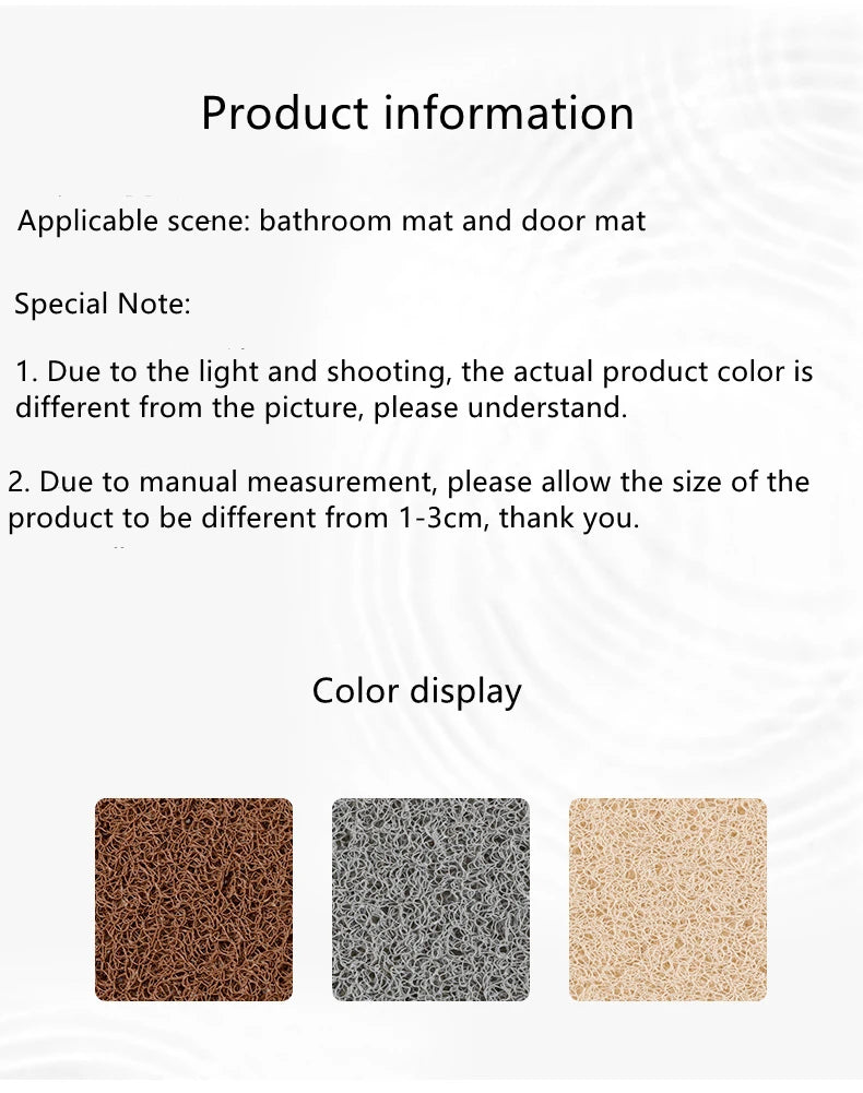 Bathroom Anti-slip Mat Mildew Proof Waterproof Shower Mat Soft Massage Home Bath Drainage PVC Washable Quick Drying Floor Rug
