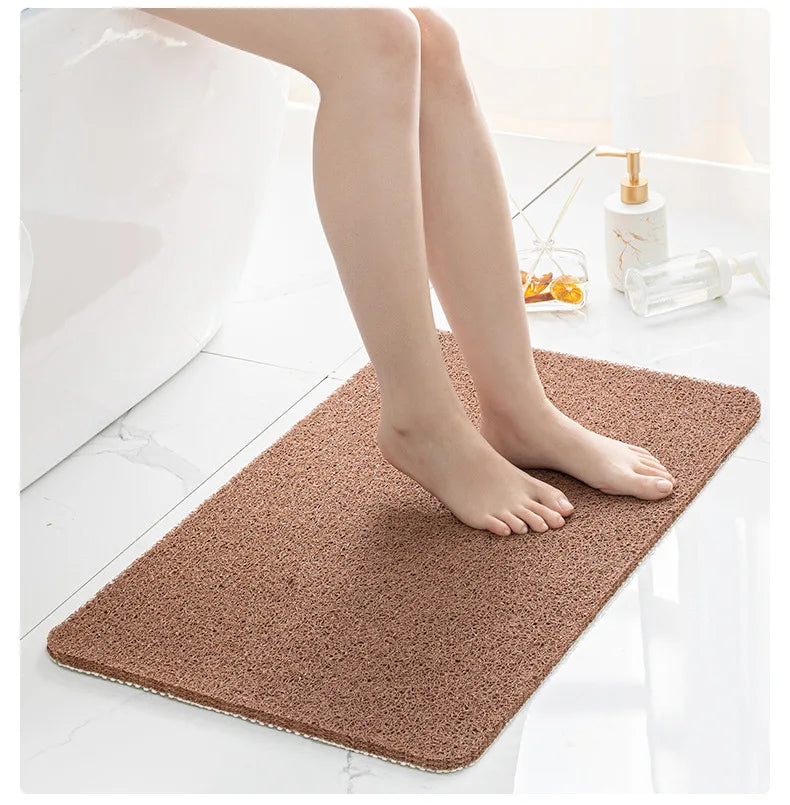 Bathroom Anti-slip Mat Mildew Proof Waterproof Shower Mat Soft Massage Home Bath Drainage PVC Washable Quick Drying Floor Rug