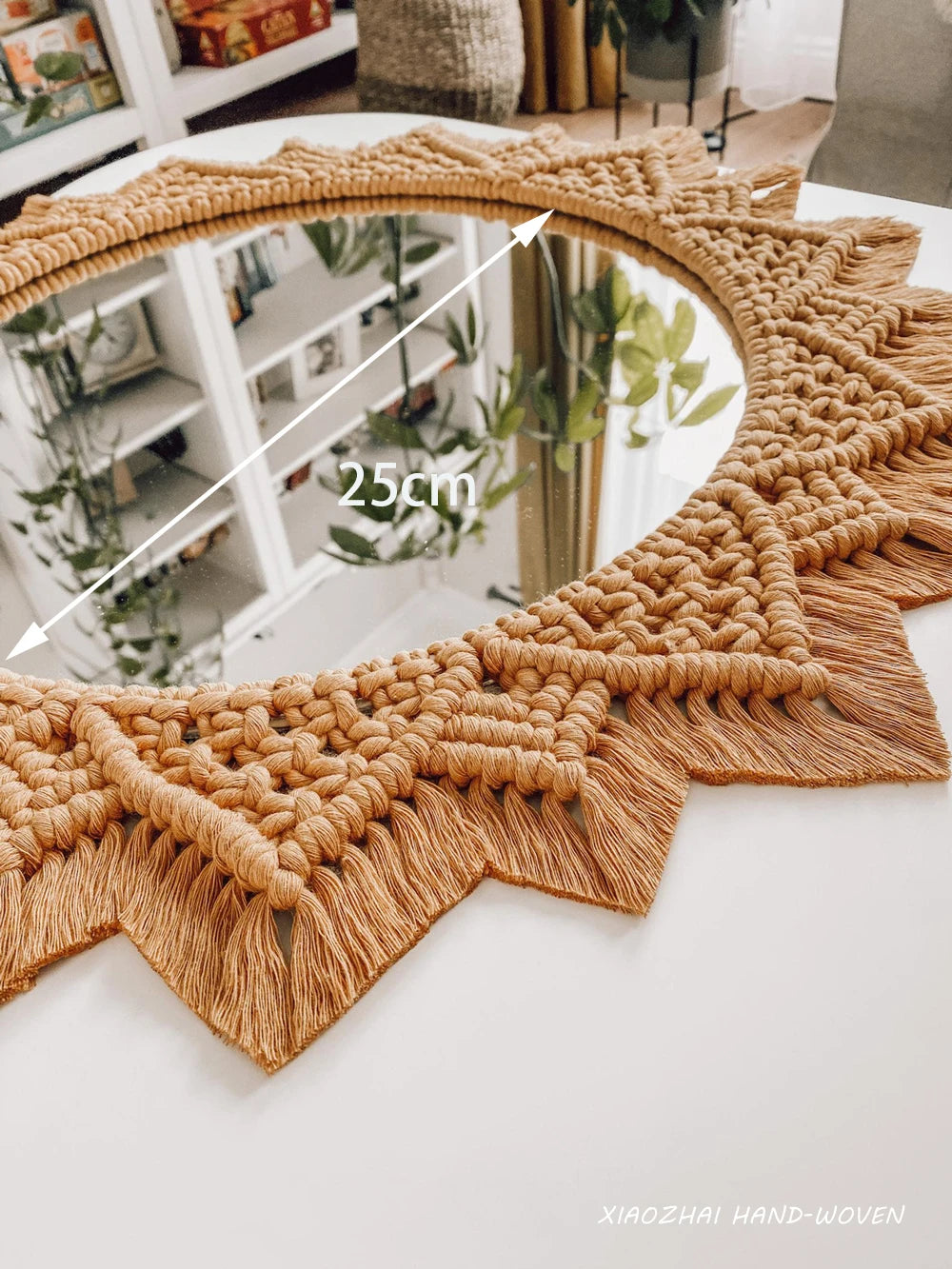 Bohemia Macrame Handmade Makeup Decorative Mirror Wall Tapestry For Bedroom Livingroom Bathroom Home Decor Shower Round Mirrors
