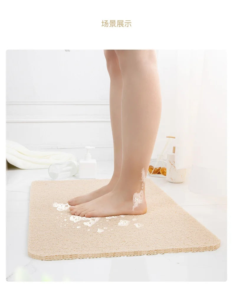 Bathroom Anti-slip Mat Mildew Proof Waterproof Shower Mat Soft Massage Home Bath Drainage PVC Washable Quick Drying Floor Rug