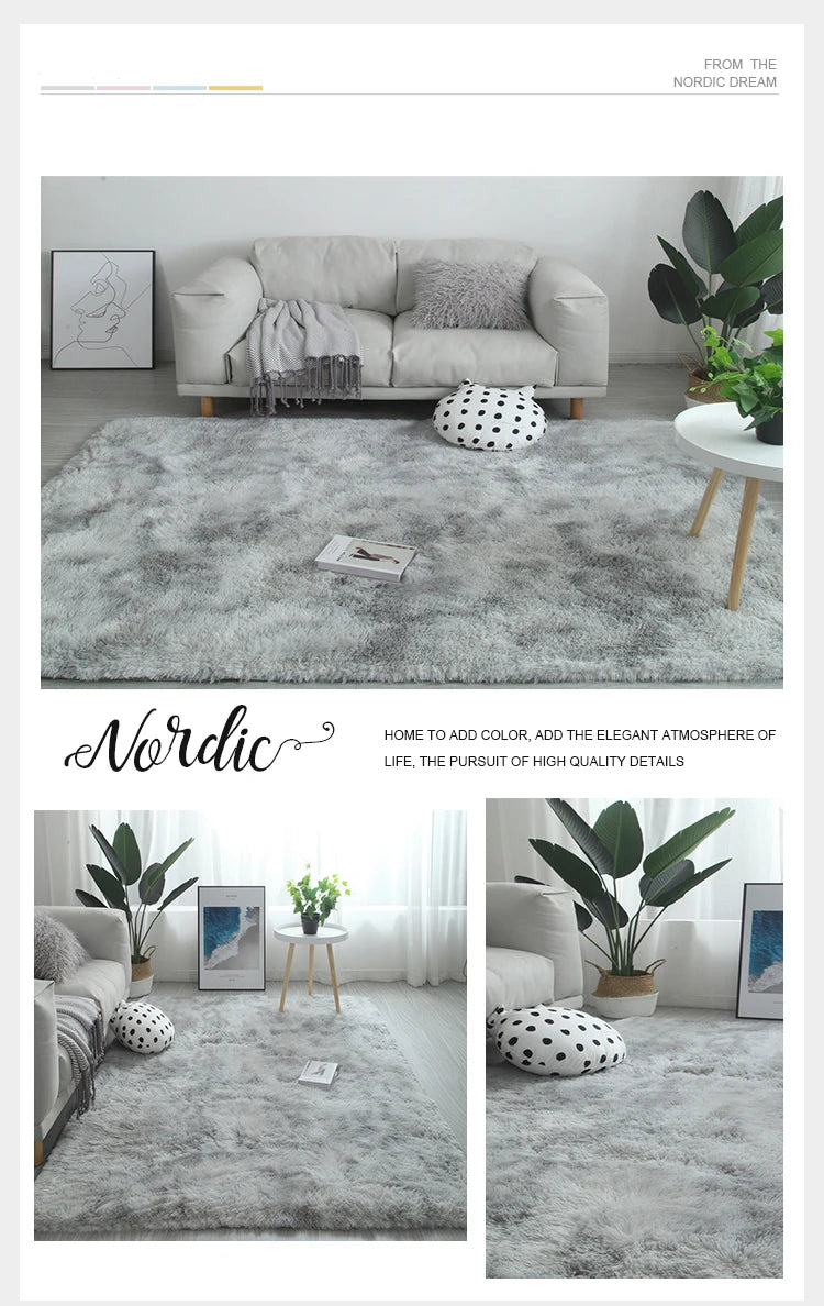 Plush carpet living room Decoration Children bedroom carpet Fluffy Mat for hallway Non-slip Hair Rugs Bedside designs room Mat