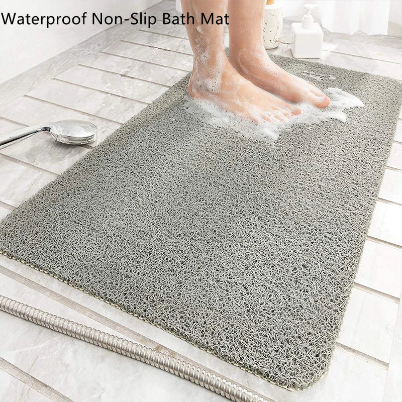 Bathroom Anti-slip Mat Mildew Proof Waterproof Shower Mat Soft Massage Home Bath Drainage PVC Washable Quick Drying Floor Rug