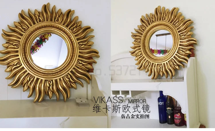 Sun Apollo Art Wall Mirror Decorative Bathroom Accessory Unique Champion Designs Reflective Art Piece Elegant Wall Decor