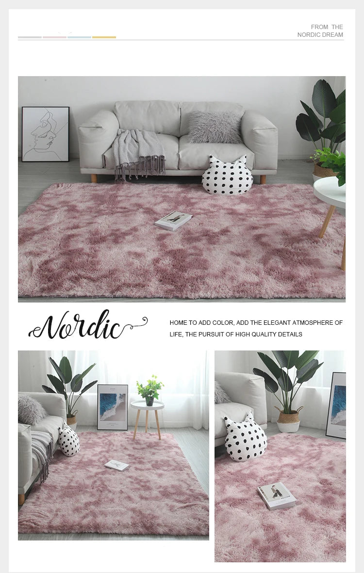 Plush carpet living room Decoration Children bedroom carpet Fluffy Mat for hallway Non-slip Hair Rugs Bedside designs room Mat