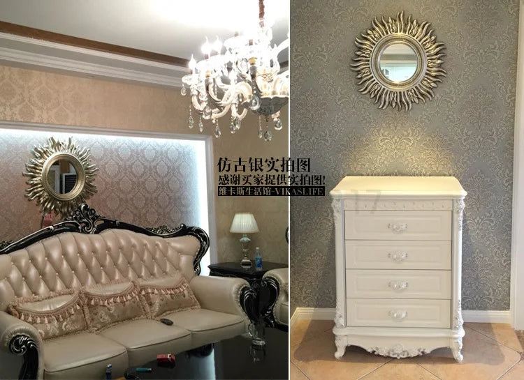 Sun Apollo Art Wall Mirror Decorative Bathroom Accessory Unique Champion Designs Reflective Art Piece Elegant Wall Decor