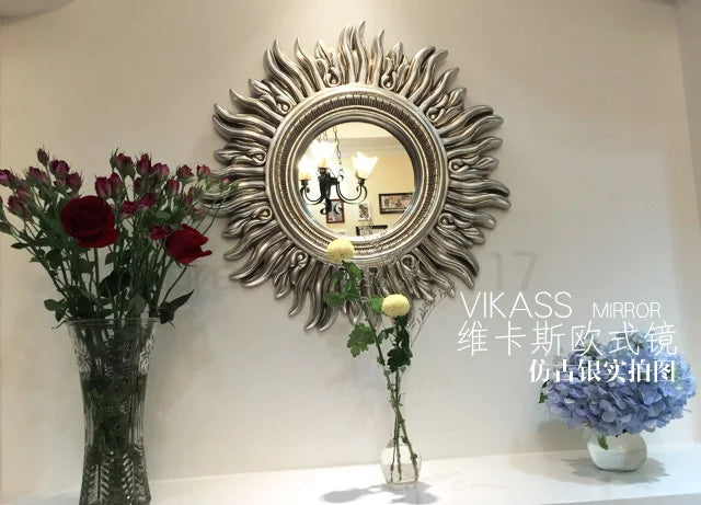 Sun Apollo Art Wall Mirror Decorative Bathroom Accessory Unique Champion Designs Reflective Art Piece Elegant Wall Decor