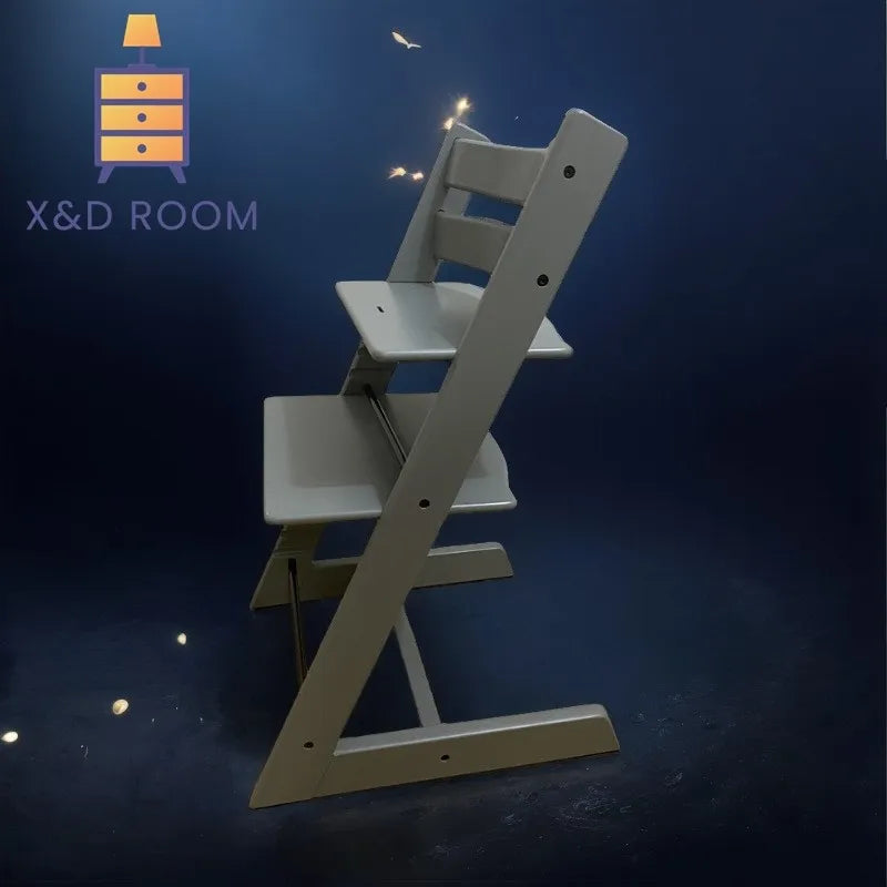 X&D Children's Growth Chair Baby Dining Chair Multifunctional Adjustable Beech Wood Children's High Legged Learning Chair 2024