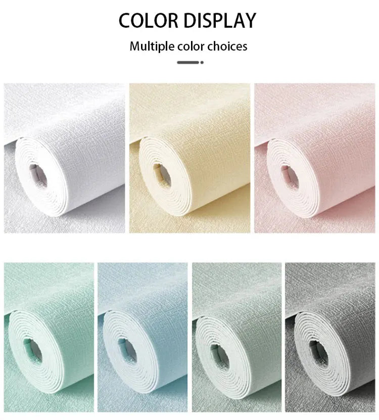 Linen Wallpaper Self-adhesive Waterproof Moisture-proof and Moldy Resistant 3D Wall Stickers Home Living Room Wall Decoration