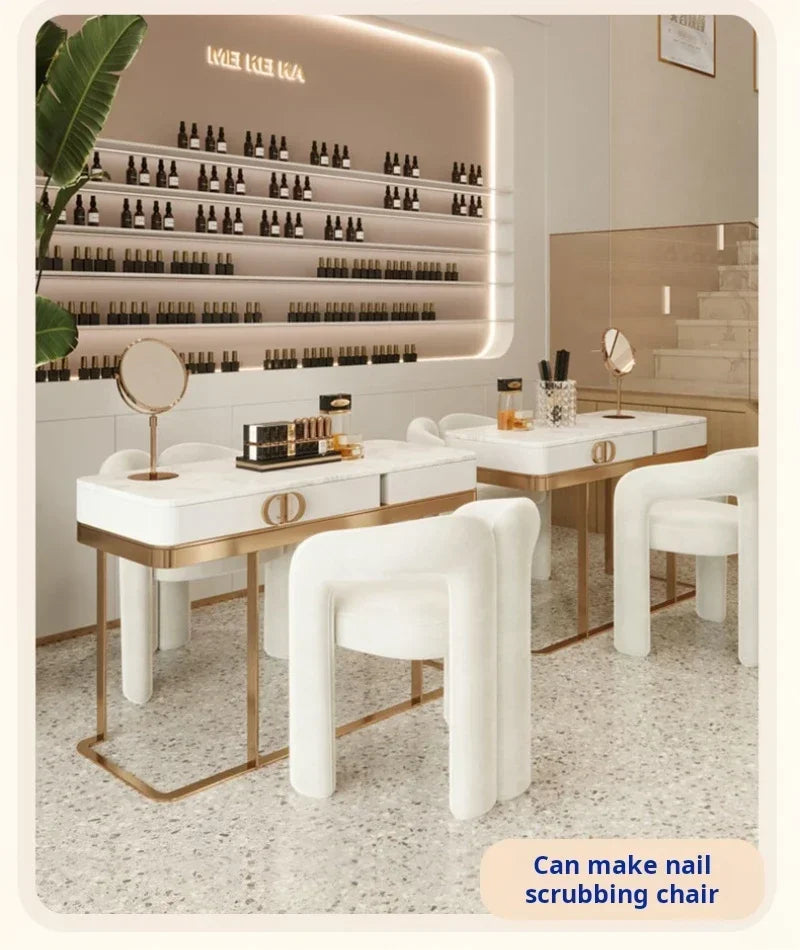 Richome Dressing Chair Makeup Flannel Stool Luxury Comfortable Chair for Dressing Table Livingroom Clothing Store Modern Design