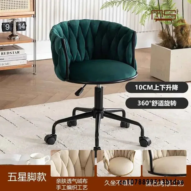 Home Girls Bedroom Makeup Chair, Comfortable for Long Periods of Time Grace Living Room Backrest Lift Swivel Chair JQM Furniture