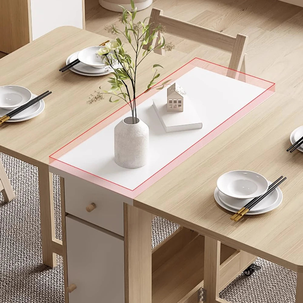 Folding Dining Table Set 6 Chairs Luxury Vintage Square Dining Table Extensio Nordic Mesas Y Sillas De Comedor Kitchen Furniture