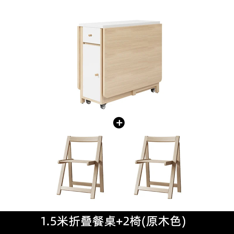Folding Dining Table Set 6 Chairs Luxury Vintage Square Dining Table Extensio Nordic Mesas Y Sillas De Comedor Kitchen Furniture