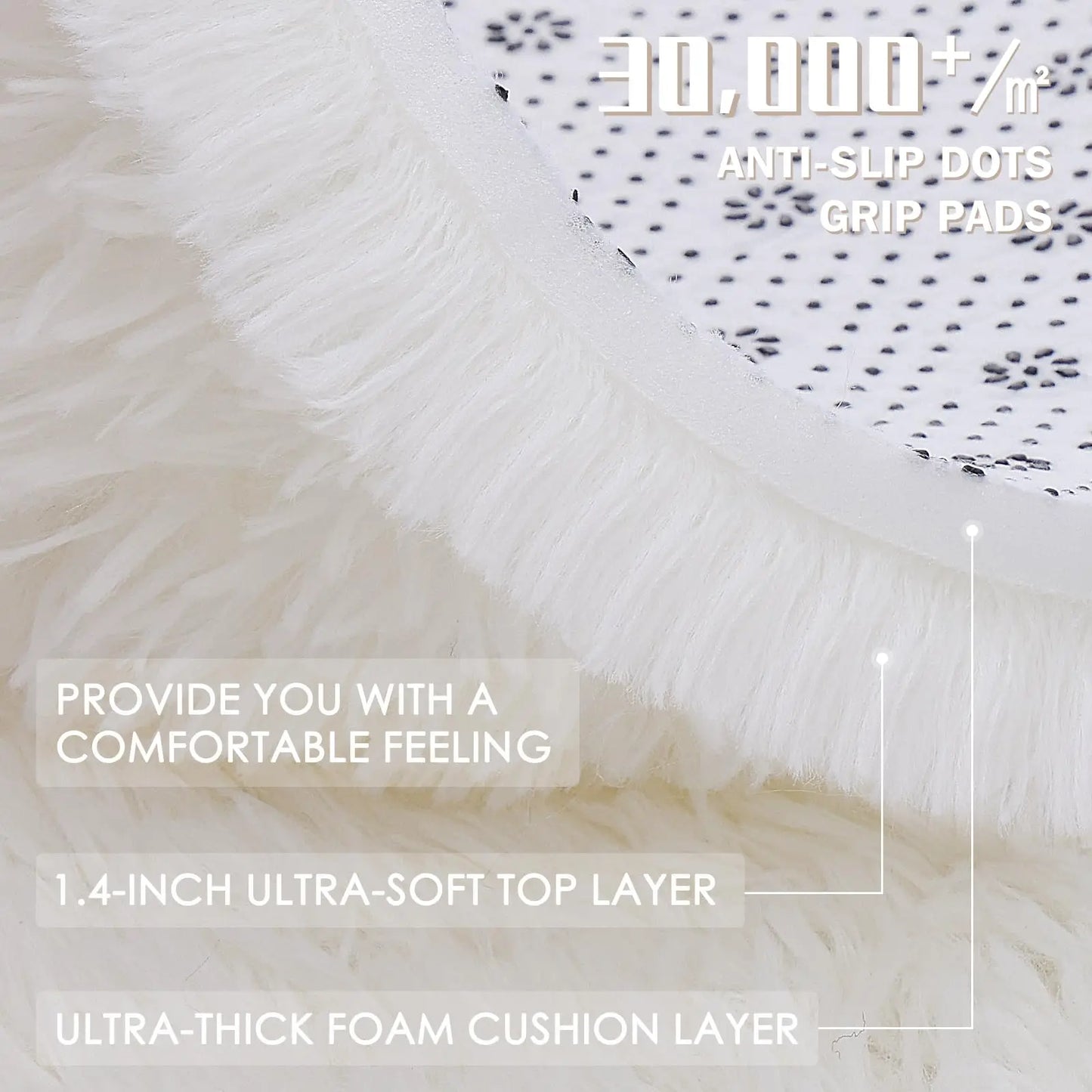 Olanly Large Area Rugs For Living Room Bedroom Soft Fluffy Shaggy Bedside Rug Indoor Floor Plush Carpet for Kids Dorm Home Decor
