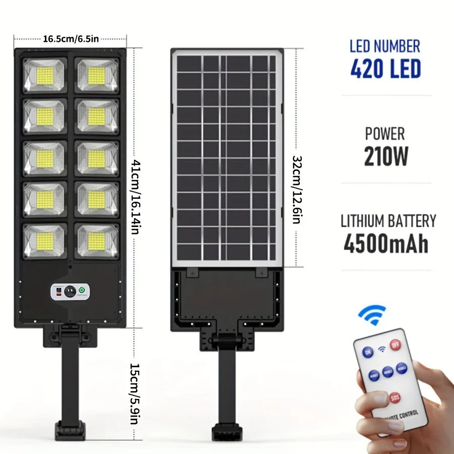 250W Solar Lights Outdoor Waterproof 8000LM LED Flood Lights Motion Sensor with Remote 3 Modes Street Lamp for Yard Garden Path