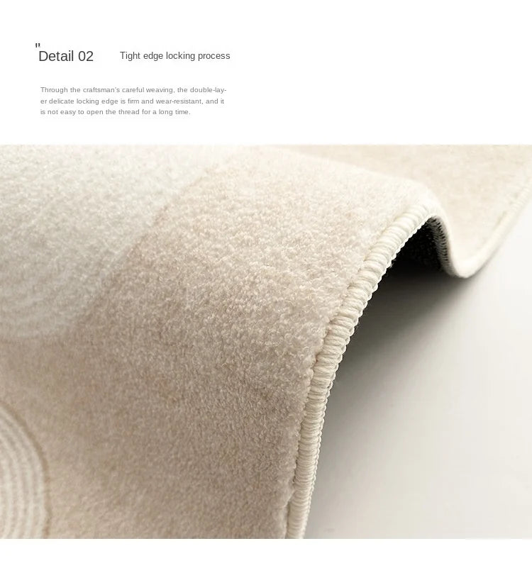 Modern Rugs for Bedroom Fluffy Soft Lounge Rug Thick Cloakroom Round Floor Mat Cream Living Room Decoration Anti-slip Carpet