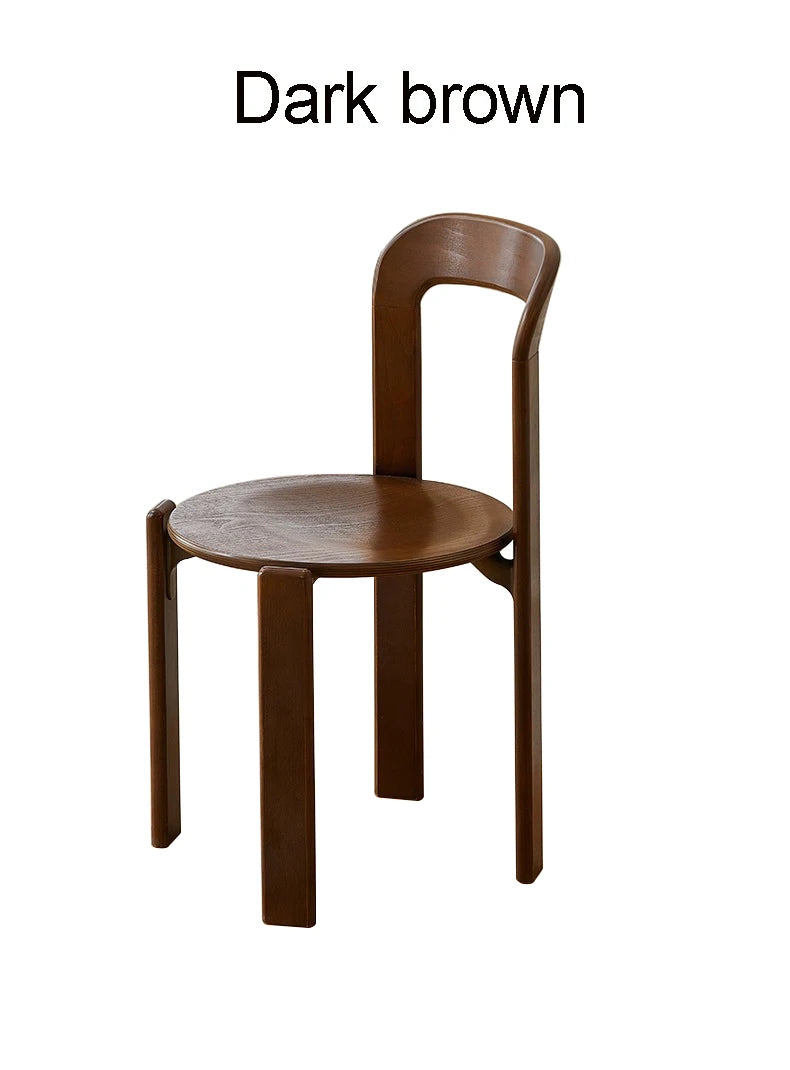 Nordic Beech Solid Wood Plywood Dining Stackable Vintage Curved Rey Backrest Swiss Chair
