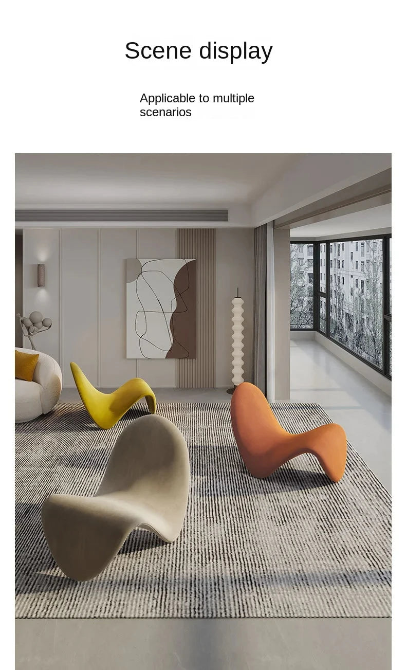 Tongue Chair Lazy Person Sofa Single Designer Models Living Room Balcony Lying Leisure Creative Net Red Ins Style Single Chair
