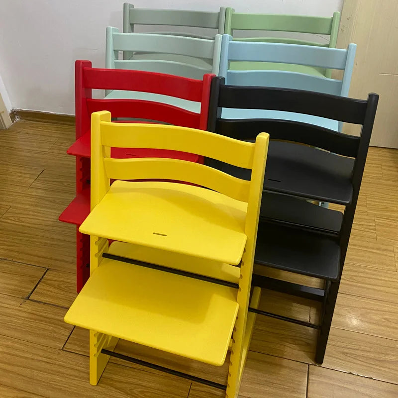 X&D Children's Growth Chair Baby Dining Chair Multifunctional Adjustable Beech Wood Children's High Legged Learning Chair 2024