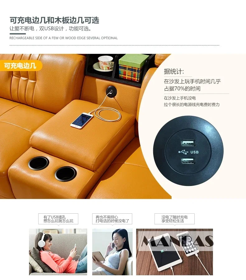 Linlamlim Premium Italian Genuine Leather Sofa Set Big Sectional Couch Living Room Sofas With Adjustable Headrest Home Furniture