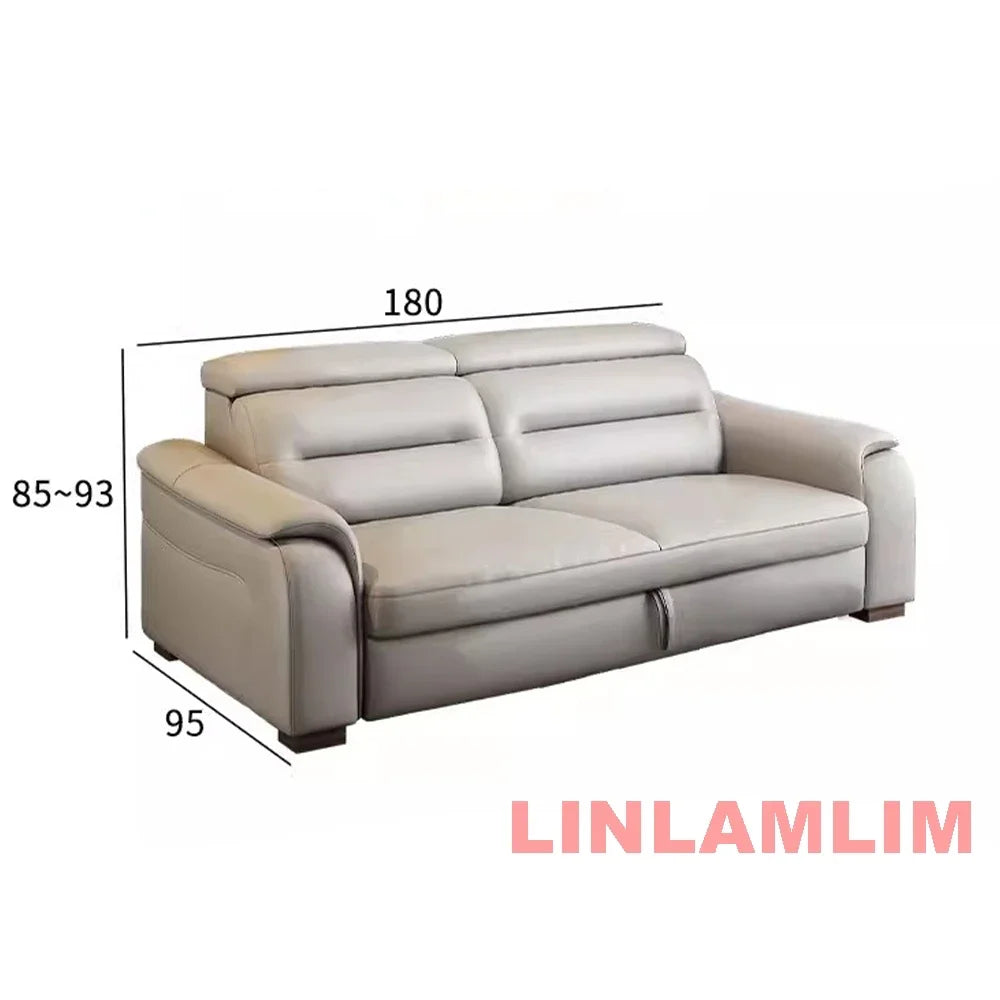 MINGDIBAO Multifunctional Convertible Sofa Bed With Eletric Recliner, Folding Sofa Cama With Power Reclining Seats & Storage Box