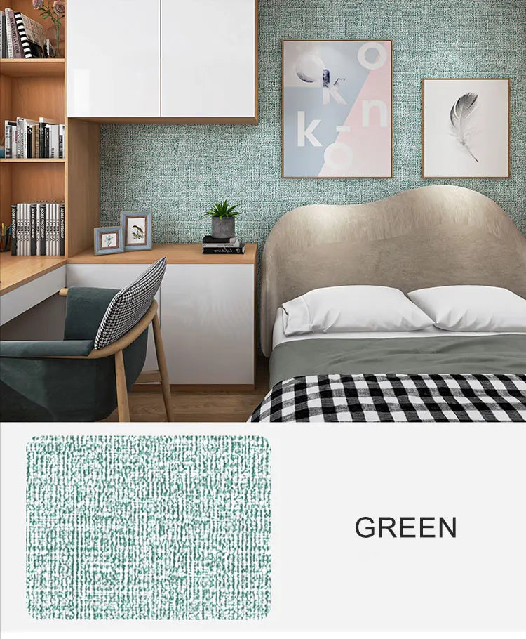 Linen Wallpaper Self-adhesive Waterproof Moisture-proof and Moldy Resistant 3D Wall Stickers Home Living Room Wall Decoration