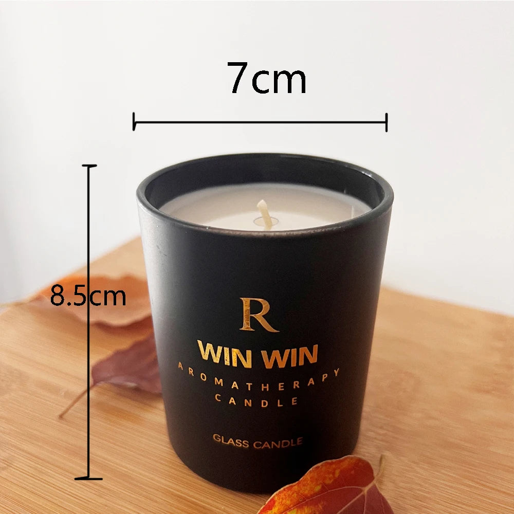 Lavender/Velvet Rose Black Cup Size Cup Aromatherapy Candle Bedroom Fragrance Candle Hand Gift Smokeless Soybean Wax Candle