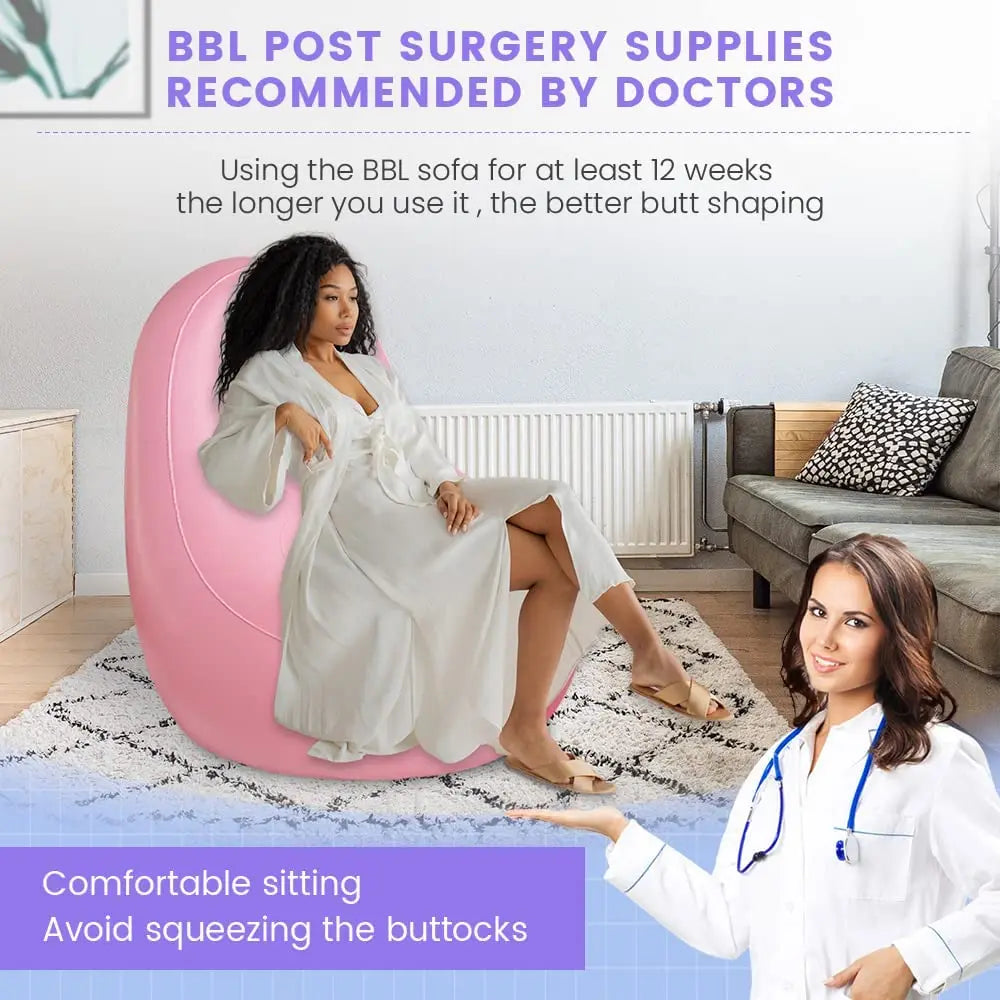 Inflatable BBL Chair Glow Up Chair for Lipo Surgery Brazilian Butt Lift Recovery Sitting Lounging Pregnancy Gentle Butt Recovery
