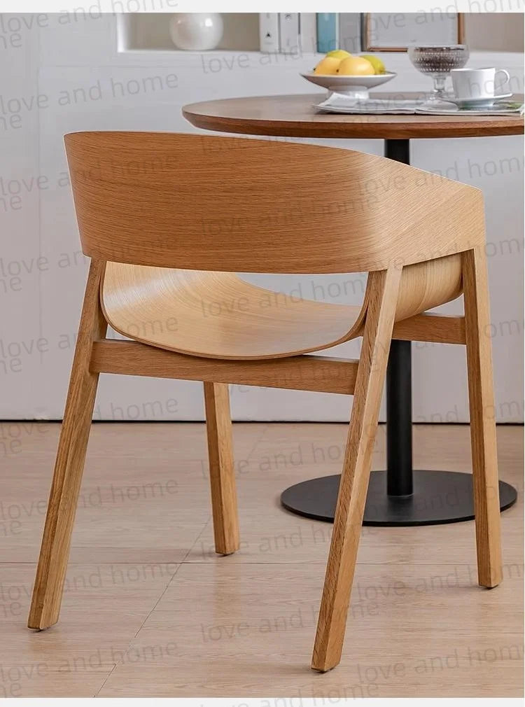 Nordic Oak Solid Wood Plywood Dining Curved Merano Backrest Armchair Chair Leisure Lounge Chair Denmark