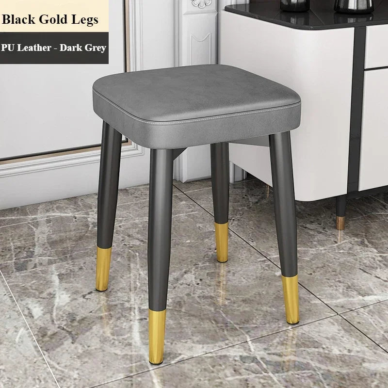 Dining Chair Living Room Leatherwear Latex Version Light Luxury Chair Dining Room Thickening Stable Leatherwear Square Stools