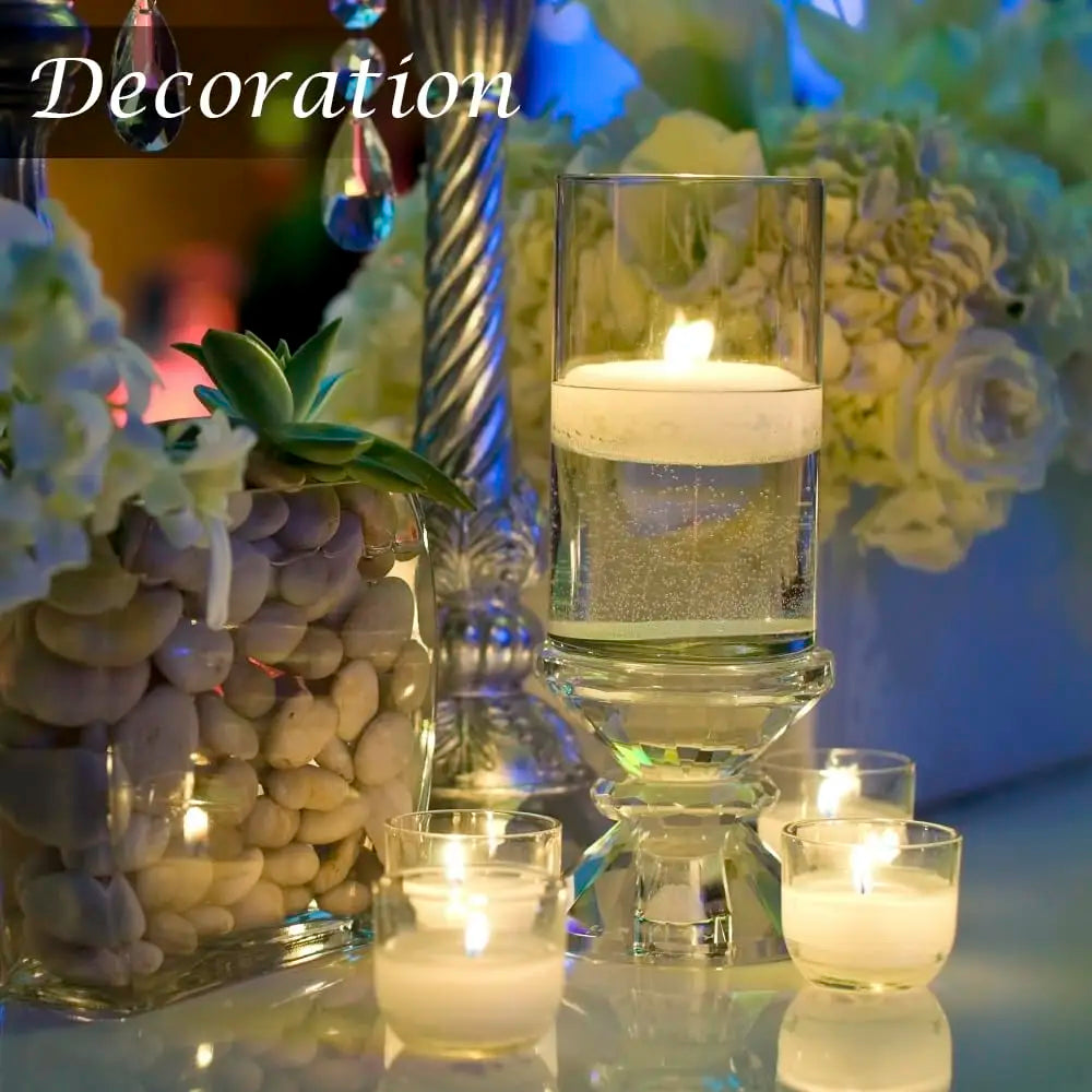 20-100pcs Floating Candles for Centerpieces Floating Pool Decorations for Wedding 1.7Inch 4Hours Burn Time Unscented Wax Discs
