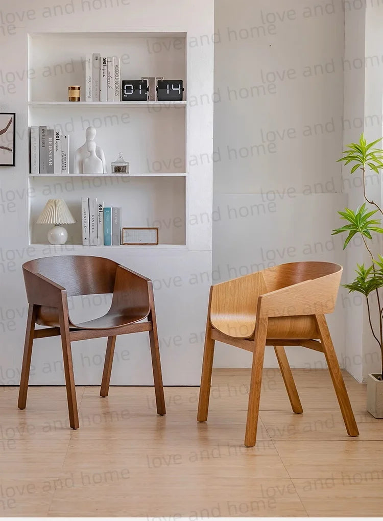 Nordic Oak Solid Wood Plywood Dining Curved Merano Backrest Armchair Chair Leisure Lounge Chair Denmark