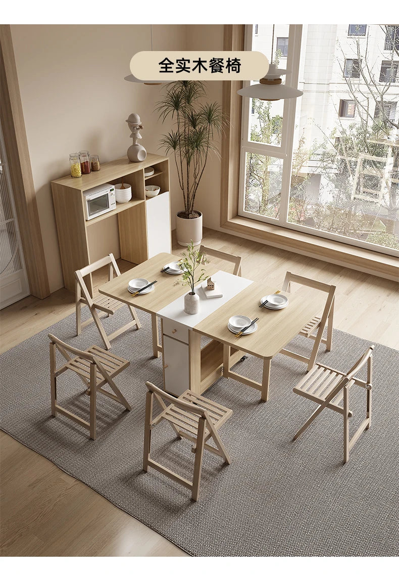 Folding Dining Table Set 6 Chairs Luxury Vintage Square Dining Table Extensio Nordic Mesas Y Sillas De Comedor Kitchen Furniture