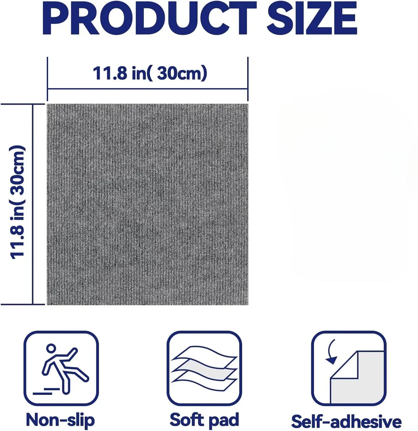 30x30CM DIY Self Adhesive Carpet Floor Tiles Sticker Square Rugs Peel And Stick Mat Flooring For Kitchen Home Decor Carpets 