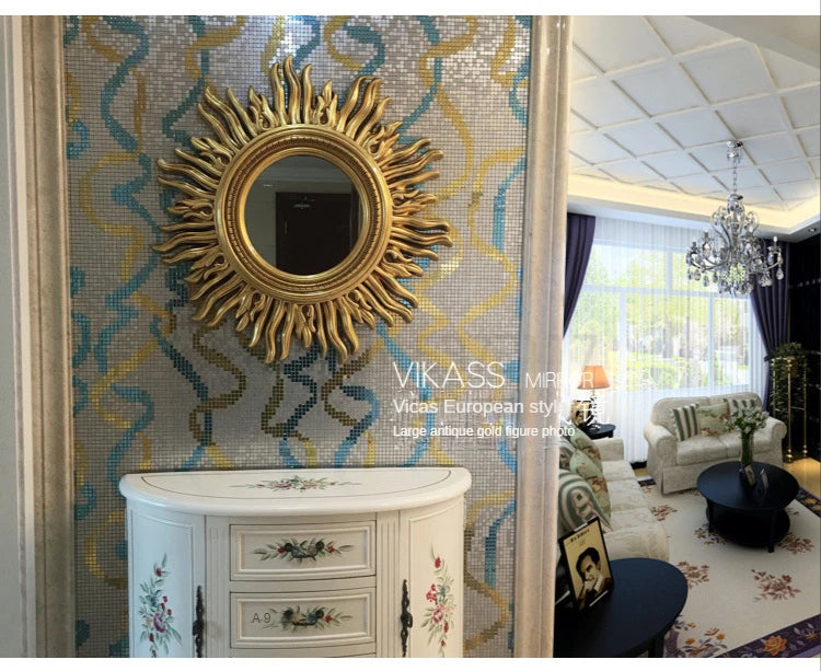 Sun Apollo Art Wall Mirror Decorative Bathroom Accessory Unique Champion Designs Reflective Art Piece Elegant Wall Decor