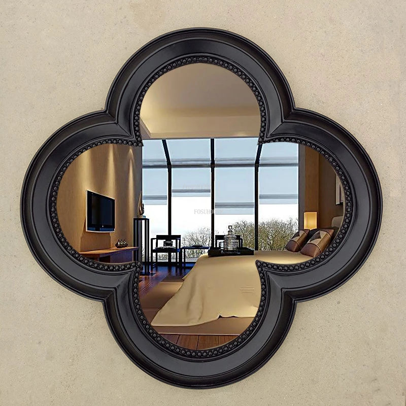 American Retro Bathroom Decorative Mirrors Modern Home Decoration Chinese Clover Wall Hanging Art Mirrors Dressing Table Mirrors