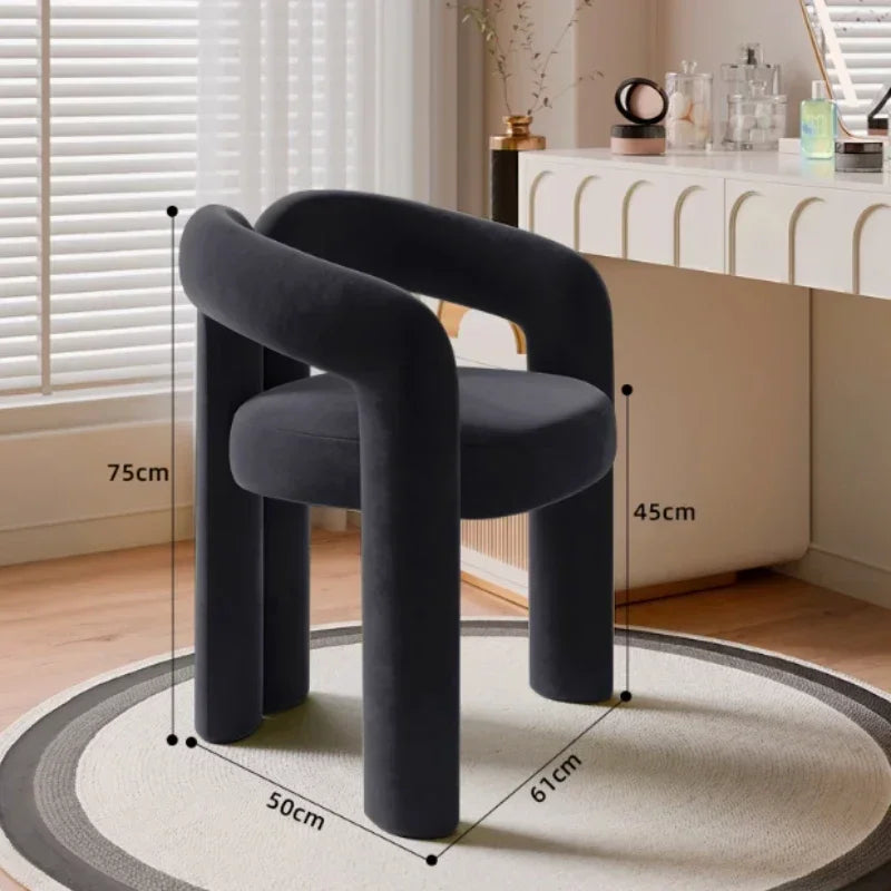 Richome Dressing Chair Makeup Flannel Stool Luxury Comfortable Chair for Dressing Table Livingroom Clothing Store Modern Design