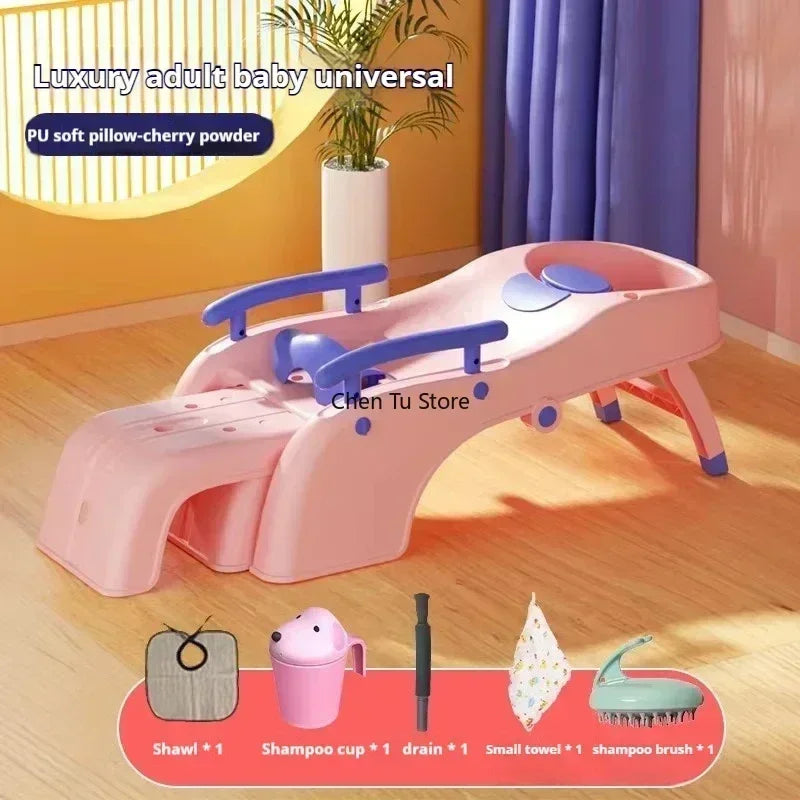 Plastic Children Shampoo Bed Foldable Hair Washing Chair Chairs Spa Basin Massage Bed Luxury Sillon Peluqueria Salon Furniture