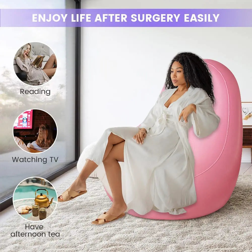 Inflatable BBL Chair Glow Up Chair for Lipo Surgery Brazilian Butt Lift Recovery Sitting Lounging Pregnancy Gentle Butt Recovery