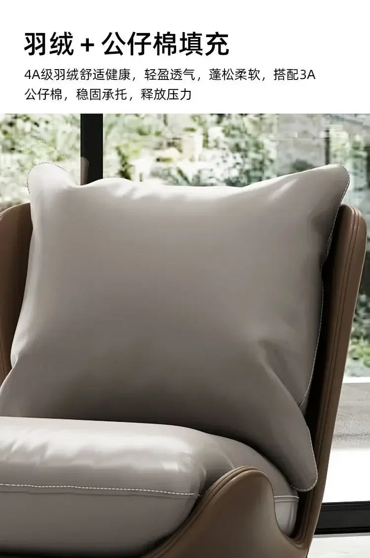 Chic and Contemporary Nordic Chair for Cozy Living Room Lounging Minimalist Single Seat Sofa with Artistic Touch for Balcony