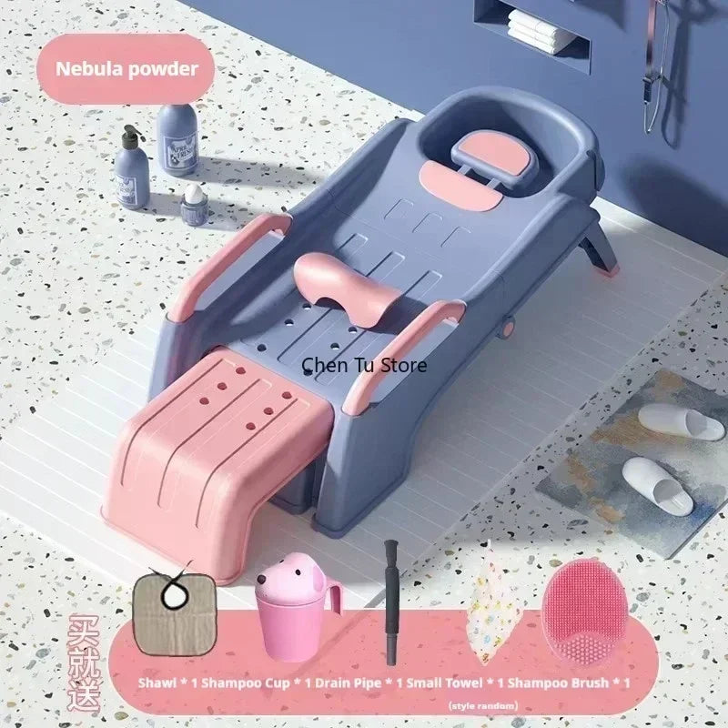 Plastic Children Shampoo Bed Foldable Hair Washing Chair Chairs Spa Basin Massage Bed Luxury Sillon Peluqueria Salon Furniture