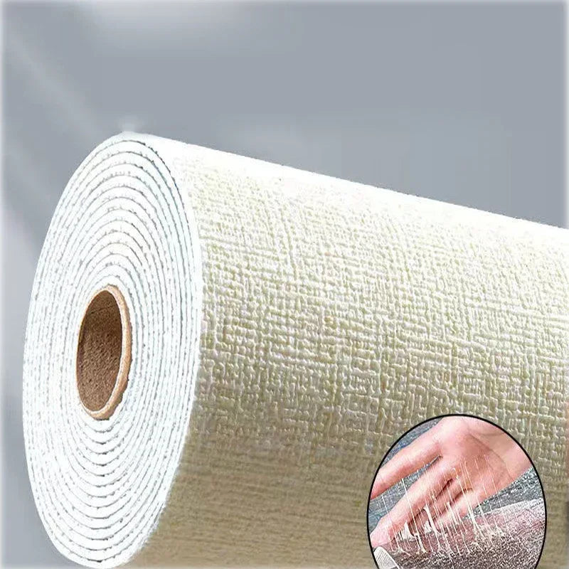 Linen Wallpaper Self-adhesive Waterproof Moisture-proof and Moldy Resistant 3D Wall Stickers Home Living Room Wall Decoration