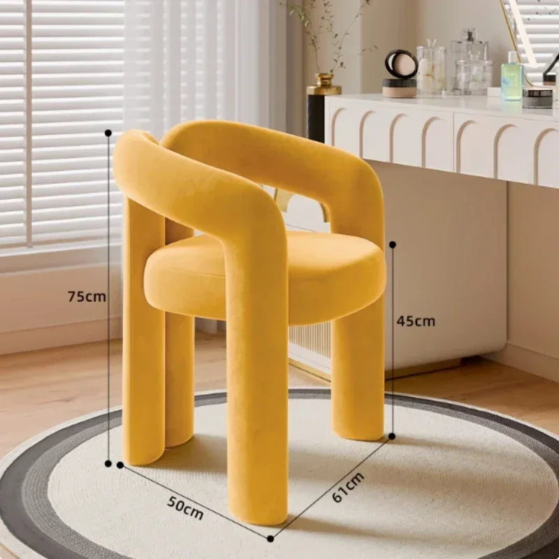 Richome Dressing Chair Makeup Flannel Stool Luxury Comfortable Chair for Dressing Table Livingroom Clothing Store Modern Design