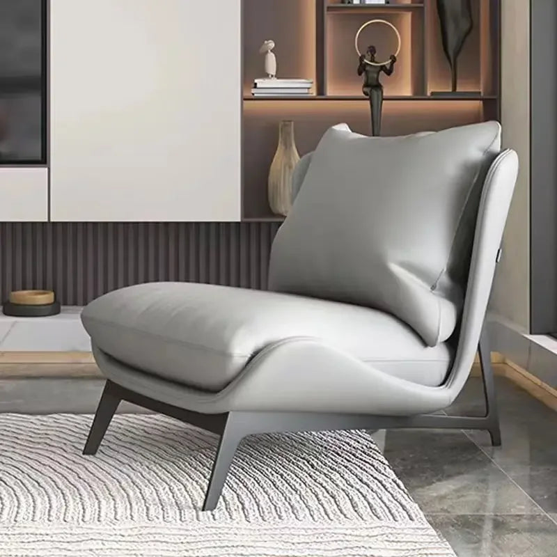 Chic and Contemporary Nordic Chair for Cozy Living Room Lounging Minimalist Single Seat Sofa with Artistic Touch for Balcony