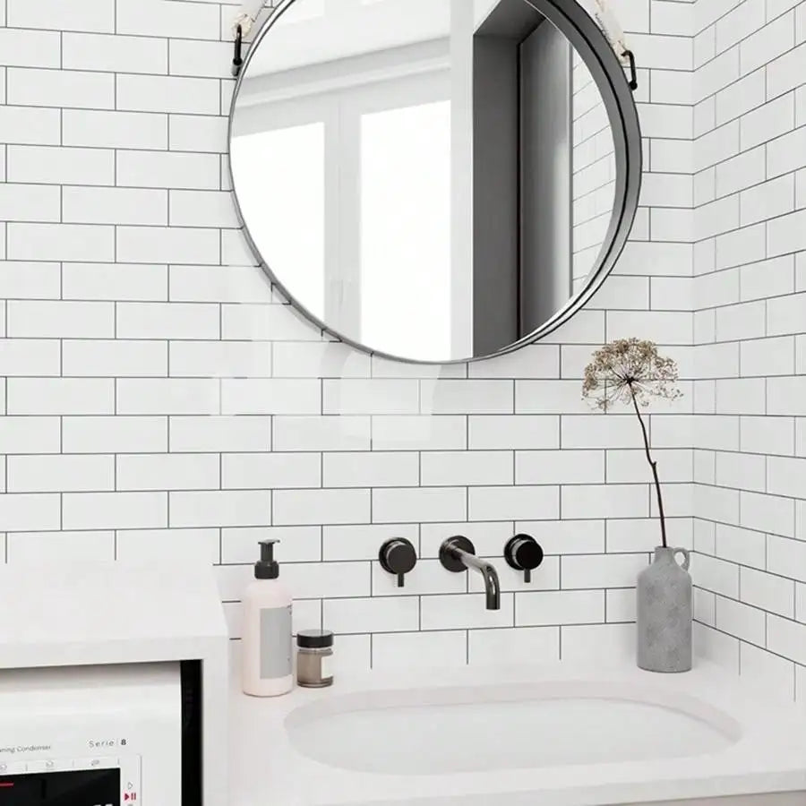 White/Black Brick Waterproof Oil-Proof Wallpaper for Kitchen Countertop Cabinet Decor Self Adhesive Removable Wall Stickers