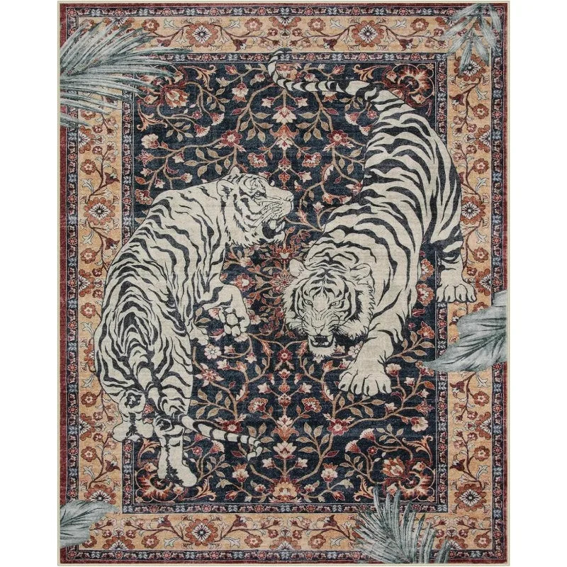 Rug for Living Room Carpet Jungle Tiger Home Decoration Large Area Bedroom Plush Floor Mat Machine Washable Coffee Table Rugs 러그