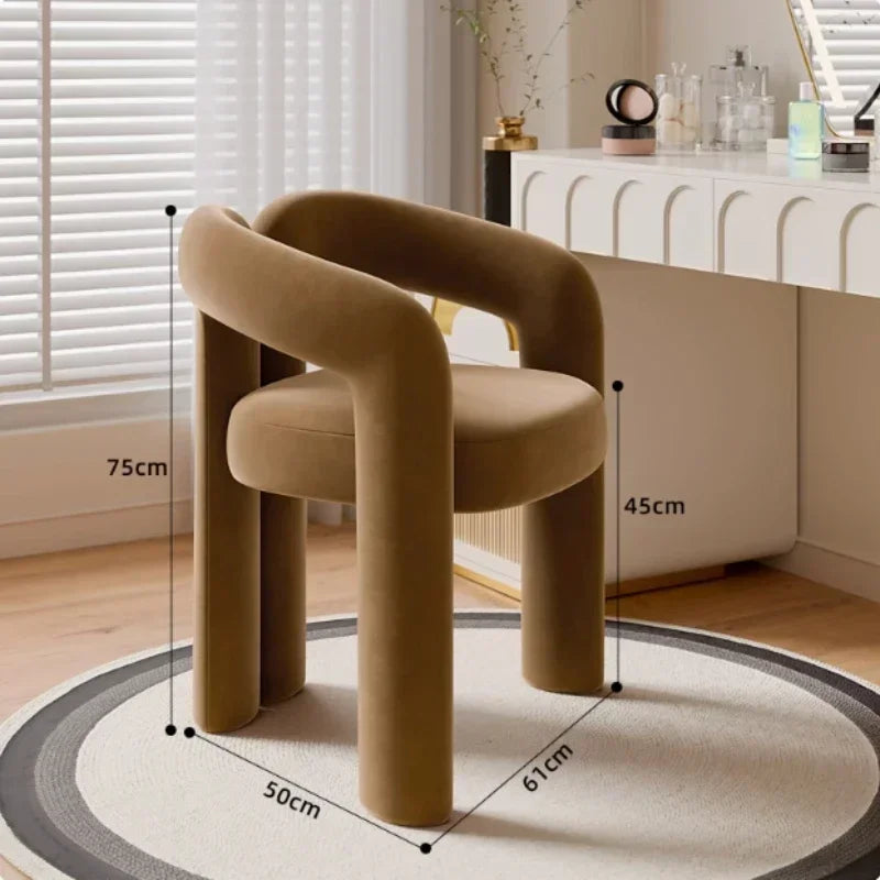 Richome Dressing Chair Makeup Flannel Stool Luxury Comfortable Chair for Dressing Table Livingroom Clothing Store Modern Design
