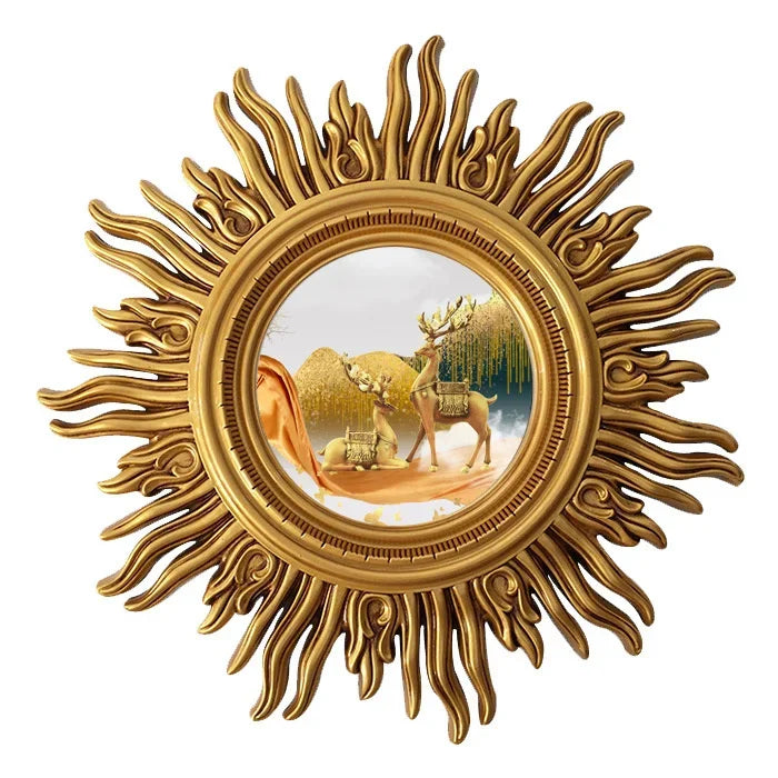 Sun Apollo Art Wall Mirror Decorative Bathroom Accessory Unique Champion Designs Reflective Art Piece Elegant Wall Decor